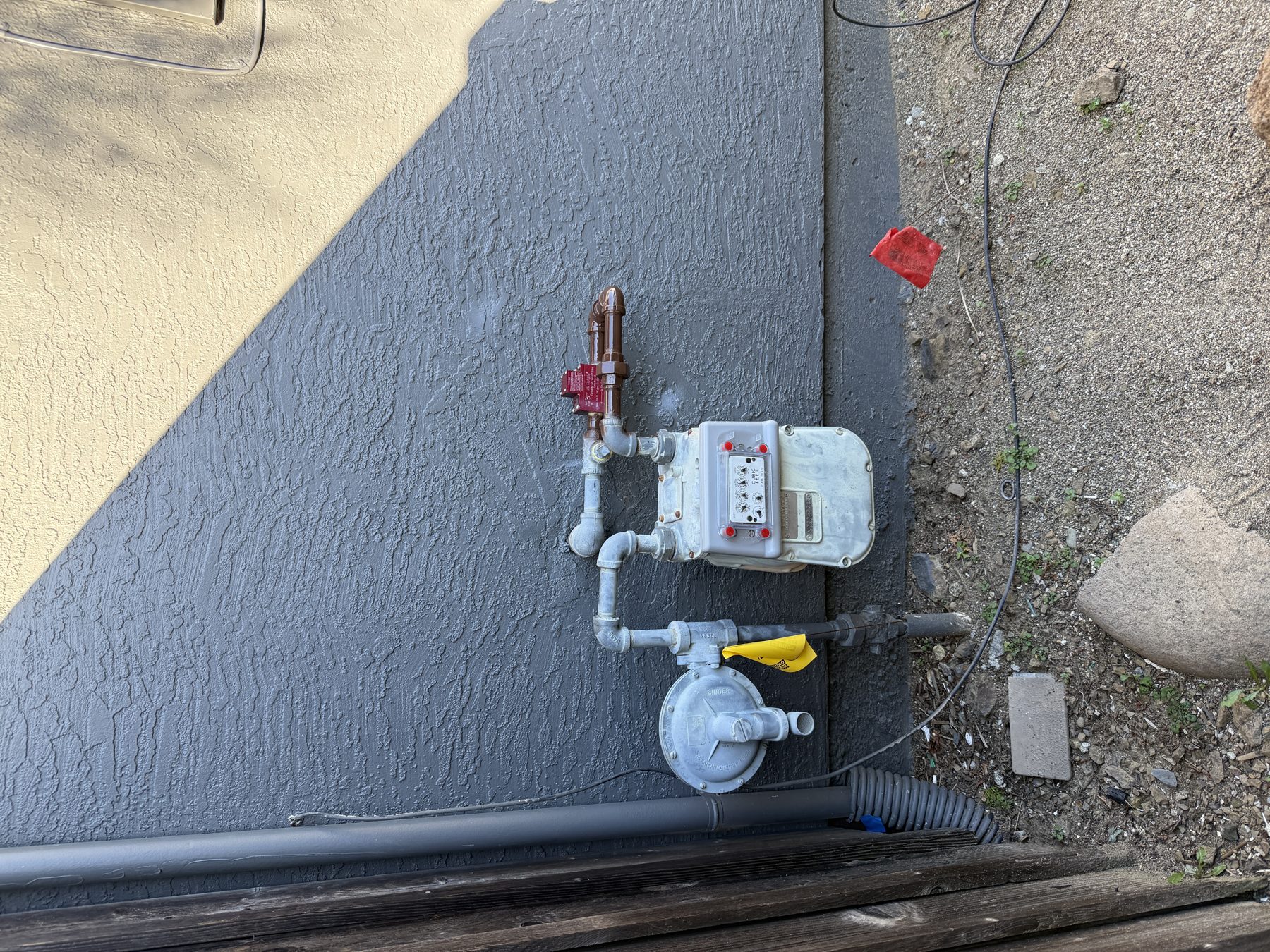 Gas meter piping work