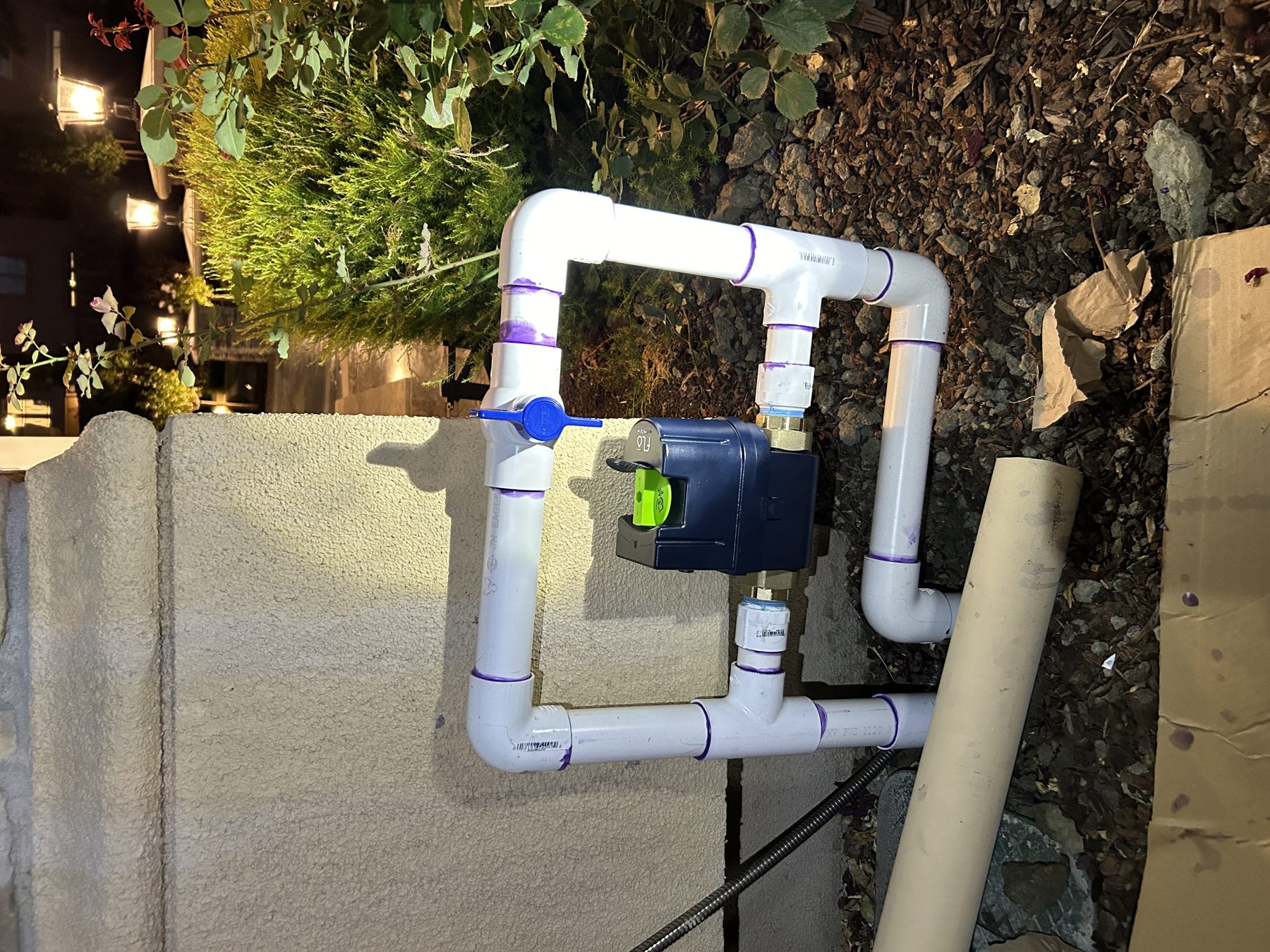 Automatic water main shutoff valve installation